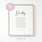 PERSONALISED Daddy Poem A4 A5 PRINT- Fathers Day Gift, Daddy Birthday Gift, A poem for Daddy, Fathers Day Christmas Gift for Daddy