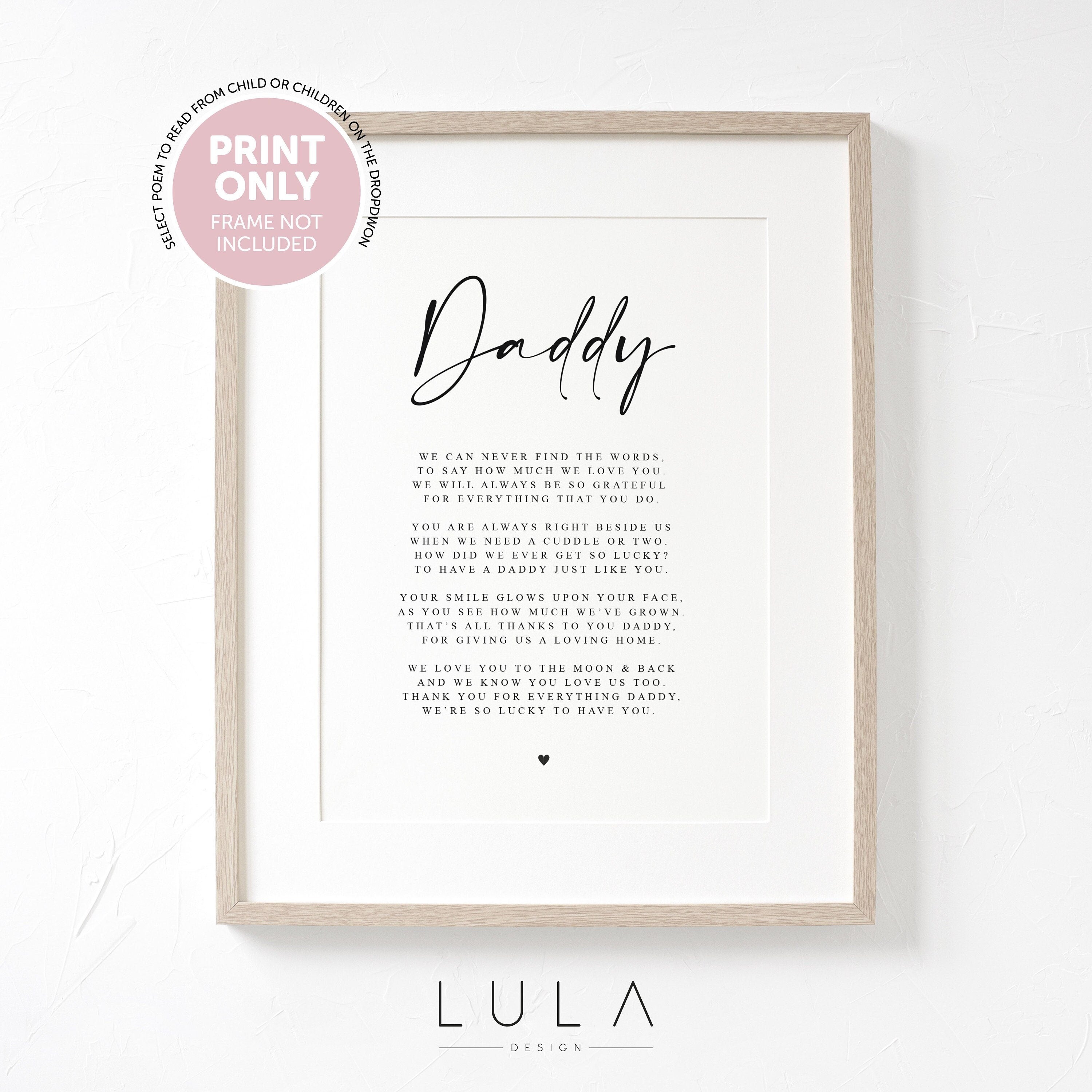 PERSONALISED Daddy Poem A4 A5 PRINT- Fathers Day Gift, Daddy Birthday Gift, A poem for Daddy, Fathers Day Christmas Gift for Daddy