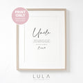 Uncle Love from Bump PRINT A4 A5, Pregnancy Announcement, Uncle to be, Bump Christmas Gift, Bump to Uncle, Pregnancy Reveal, Uncle Gift