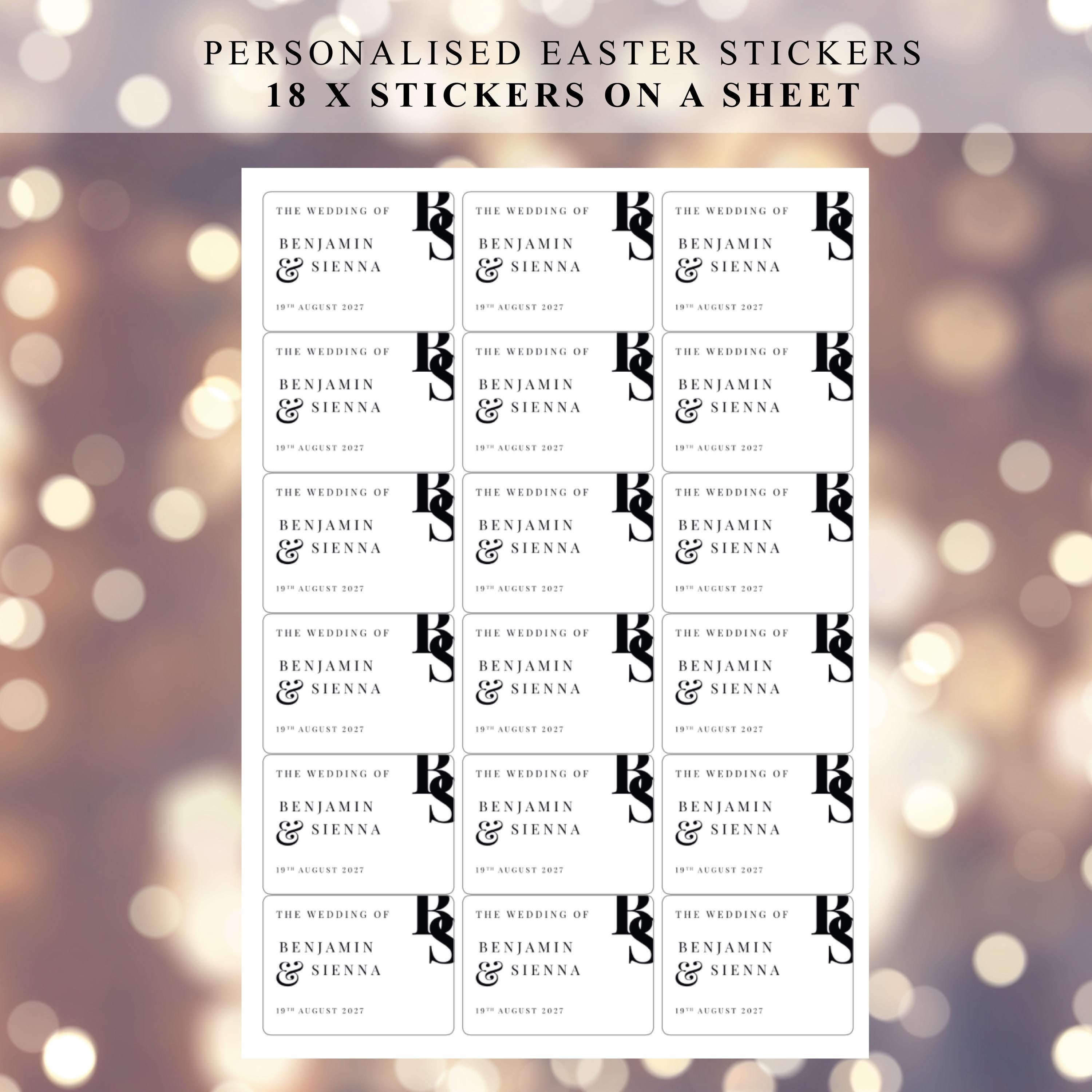 PERSONALISED Wedding Favour Stickers Minimalistic Black and white Matching wedding stationery stickers, Favour Stickers, Wedding invitation