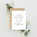 Nine Months preparing to fall in love for a Lifetime A5 Card with envelope, New Mum Card, Maternity Leave Card, Pregnancy Announcement