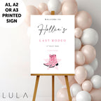PERSONALISED A1 A2 or A3 Last Rodeo Hen Do PRINTED Welcome Sign Elegant Hen Do Welcome Sign Last Rodeo signage decor