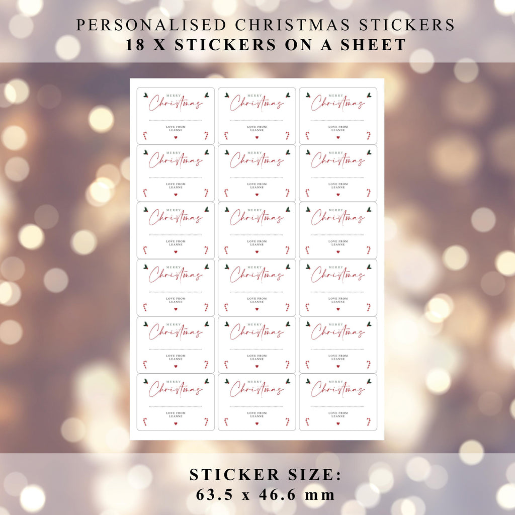 PERSONALISED 18 x Merry Christmas from Family Christmas Gift Stickers, Nutcracker Merry Christmas Labels Custom Name Present Gift Bag Tags