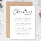 Merry Christmas Daddy Poem A5 Card with envelope, To Daddy from Son Daughter Child, Mummy and us, Daddy christmas card from children