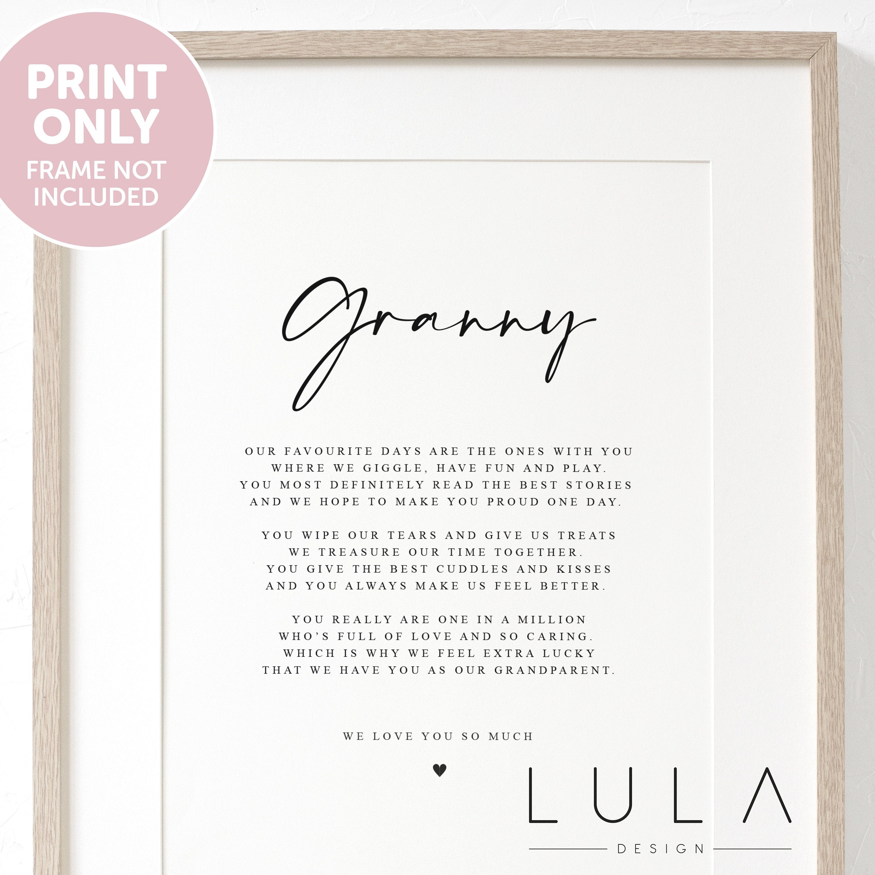 PERSONALISED GRANNY Poem A4 A5 PRINT, Granny Gift, Grandparent Poem, Gift for Granny, Christmas Gift Granny from Grandchild Grandchildren
