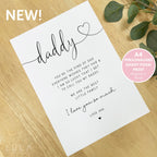 Personalised A4 Daddy Unframed Print from Child or Children, Daddy Birthday Daddy wishes they had, Fathers Day Gift for Daddy Child Children