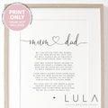 Mum and Dad Poem A4 or A5 PRINT - Gift Mum and Dad, Gift for Parents, Thank you Mum and Dad, Christmas Gift for Parents from children child