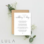 On your Wedding Day Poem A5 Greeting Card with envelope, The new Mr & Mrs Card, Bride and Groom Card, Card for Wedding, Wedding Day Card