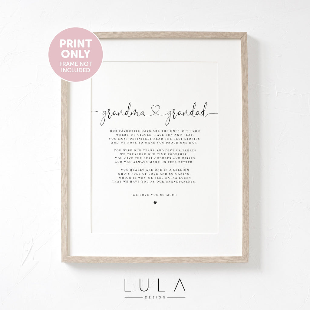 PERSONALISED Grandma and Grandad Poem A4 A5 PRINT Grandma and Grandad Gift Grandparent Poem Gift for Grandparents grandparent Christmas Gift