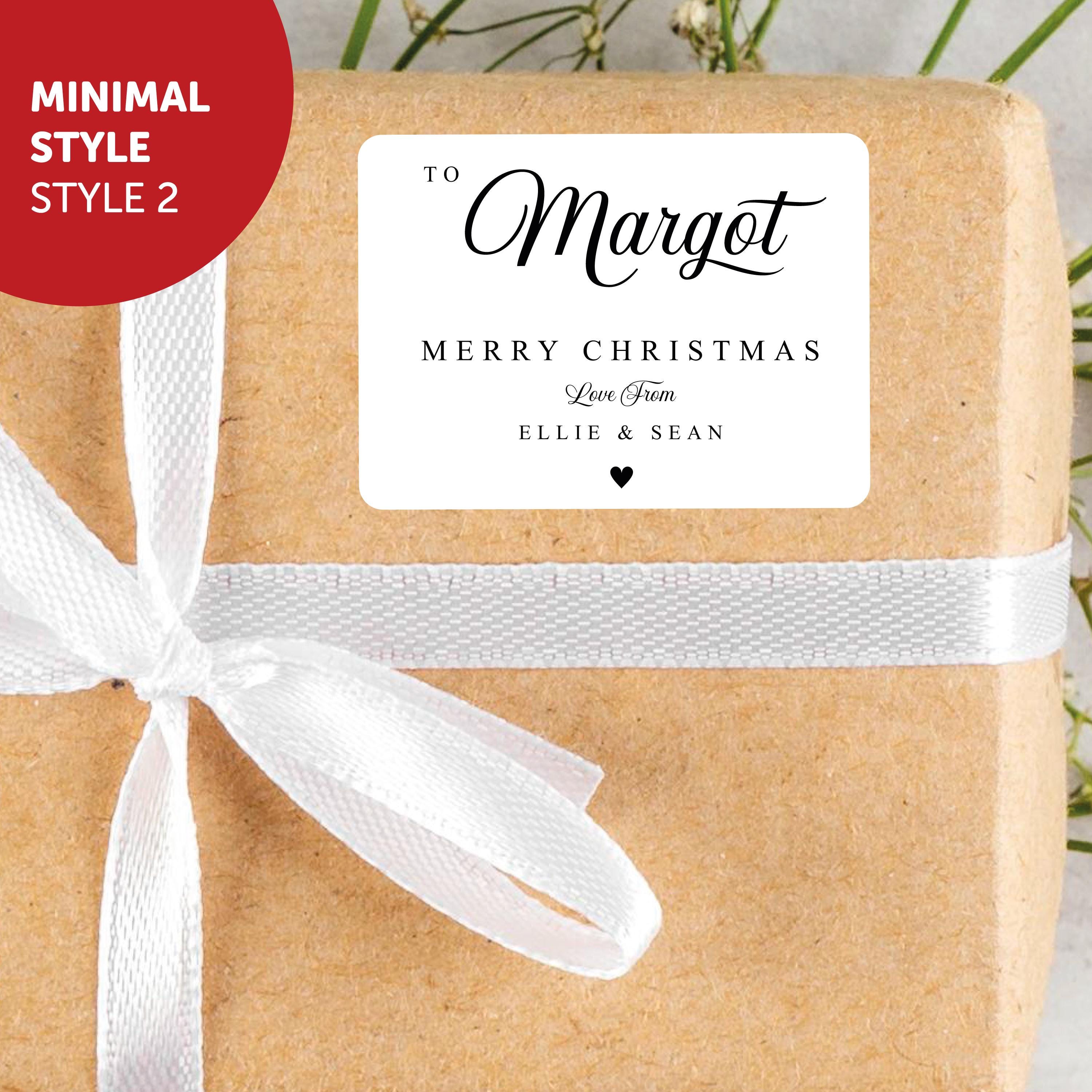 KIDS PERSONALISED 18 x Name Merry Christmas from Family Mum Dad Santa Christmas Sticker Gift Tags Xmas Labels Kids Name Present Gift Bag Tag