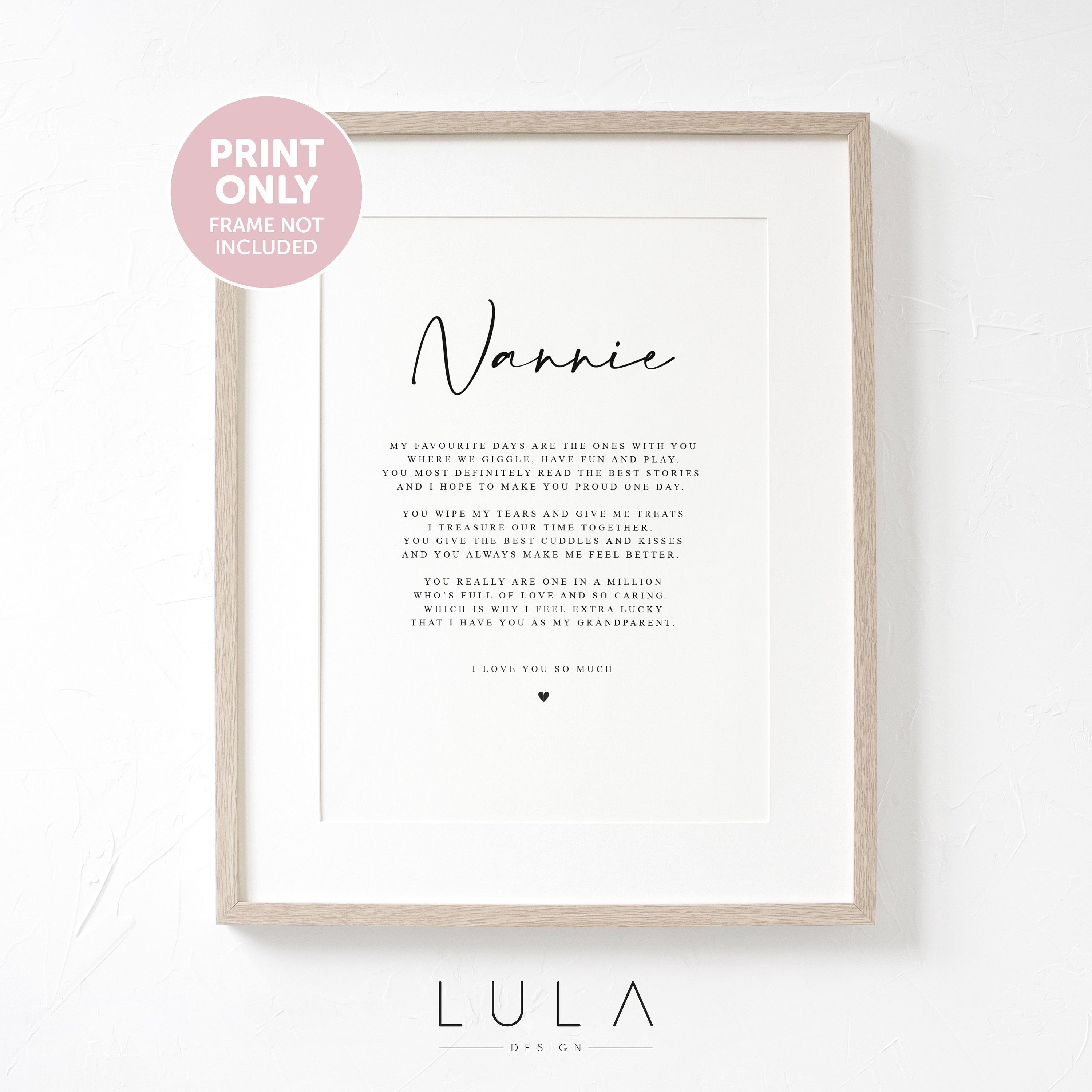PERSONALISED Nanny Nannie Poem A4 A5 PRINT, Nanny Gift, Grandparent Poem, Nanny Nannie Christmas Gift to Nanny from Grandchild Grandchildren