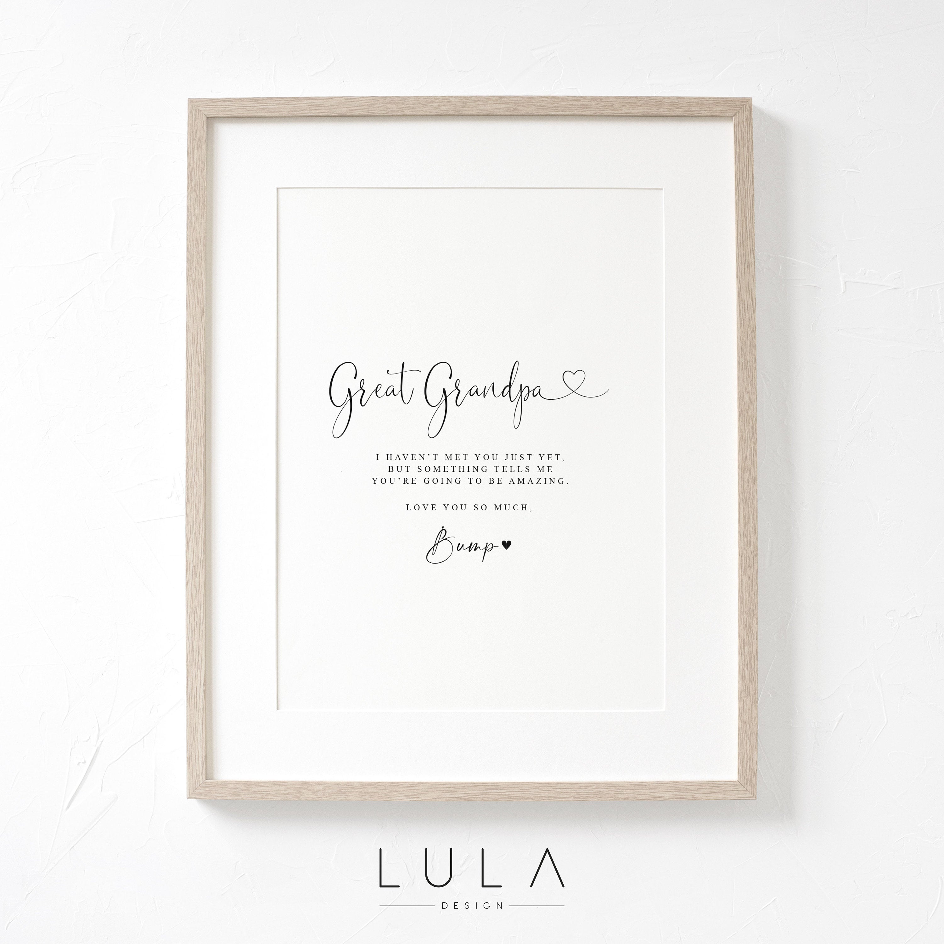 Great Grandpa to be Love from Bump A4 A5 PRINT, Pregnancy Announcement, from Bump Gift, Great Grandpa Gift, Great Grandparent Announcement