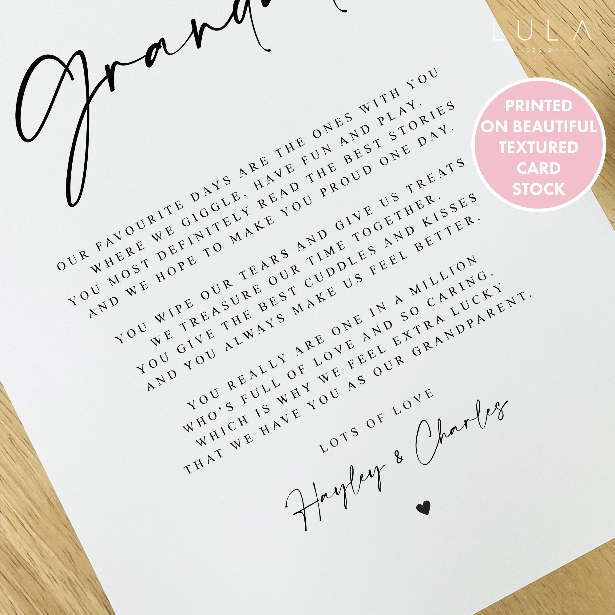 PERSONALISED Grandad Poem A4 UNFRAMED PRINT, Grandad Poem Print Gift from Grandchild Grandchildren, Grandparent Poem, Grandad Christmas Gift
