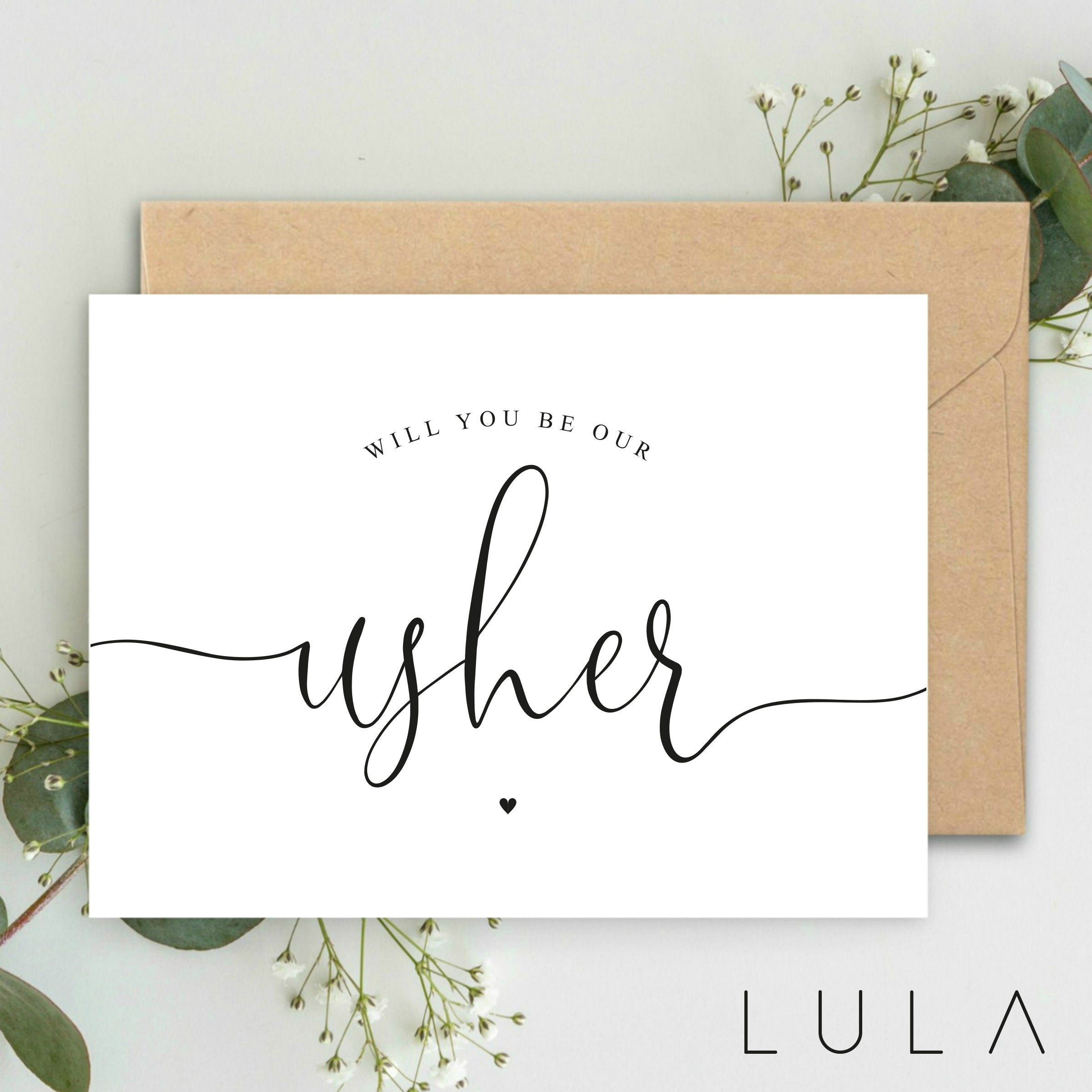 Will you be my Bridesmaid A5 Card & envelope, Bridal Party Card, Bridesmaid Card, Typography Card, Wedding Party Card, Card for Bridesmaid