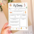All About Daddy Christmas Card A5 Greeting Card with envelope, Dad Questionnaire, Daddy christmas Card, Daddy Keepsake Card, All about Daddy
