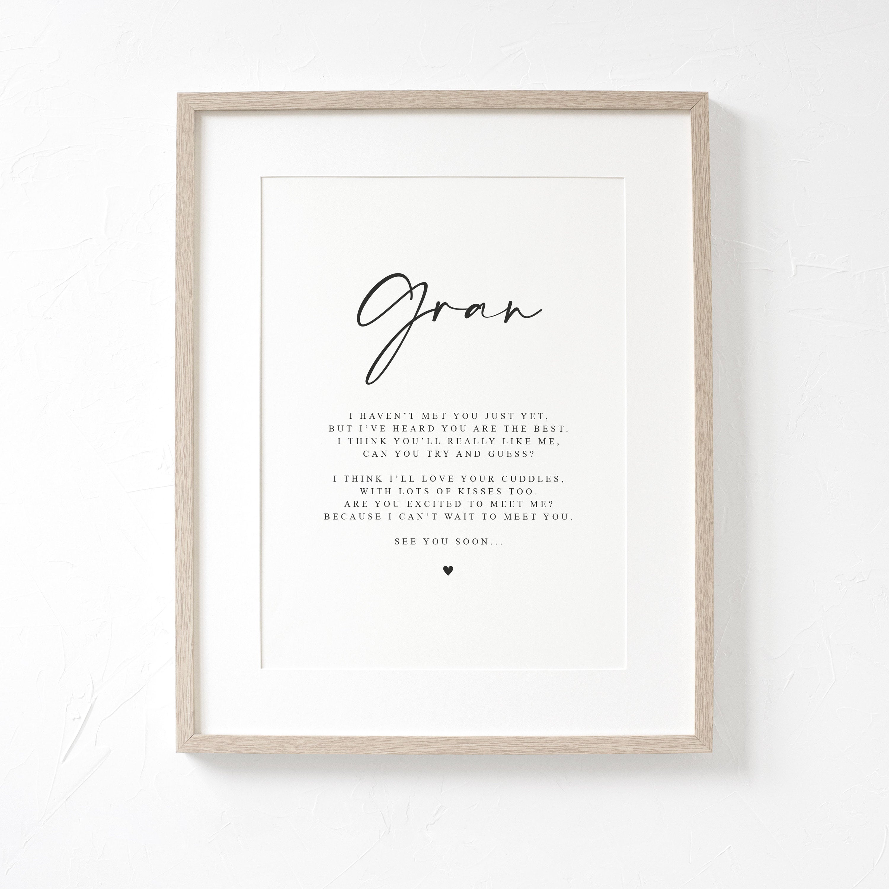 Gran to be Poem from Bump A4 or A5 PRINT, Pregnancy Announcement, To Gran Love Bump Gift, New Grandparent Announcement, Gran to be, New Gran