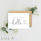 Somebody would like to say HELLO Pregnancy Announcement A5 Card with envelope, Family Announcement, Pregnancy Reveal, Unique Reveal Card