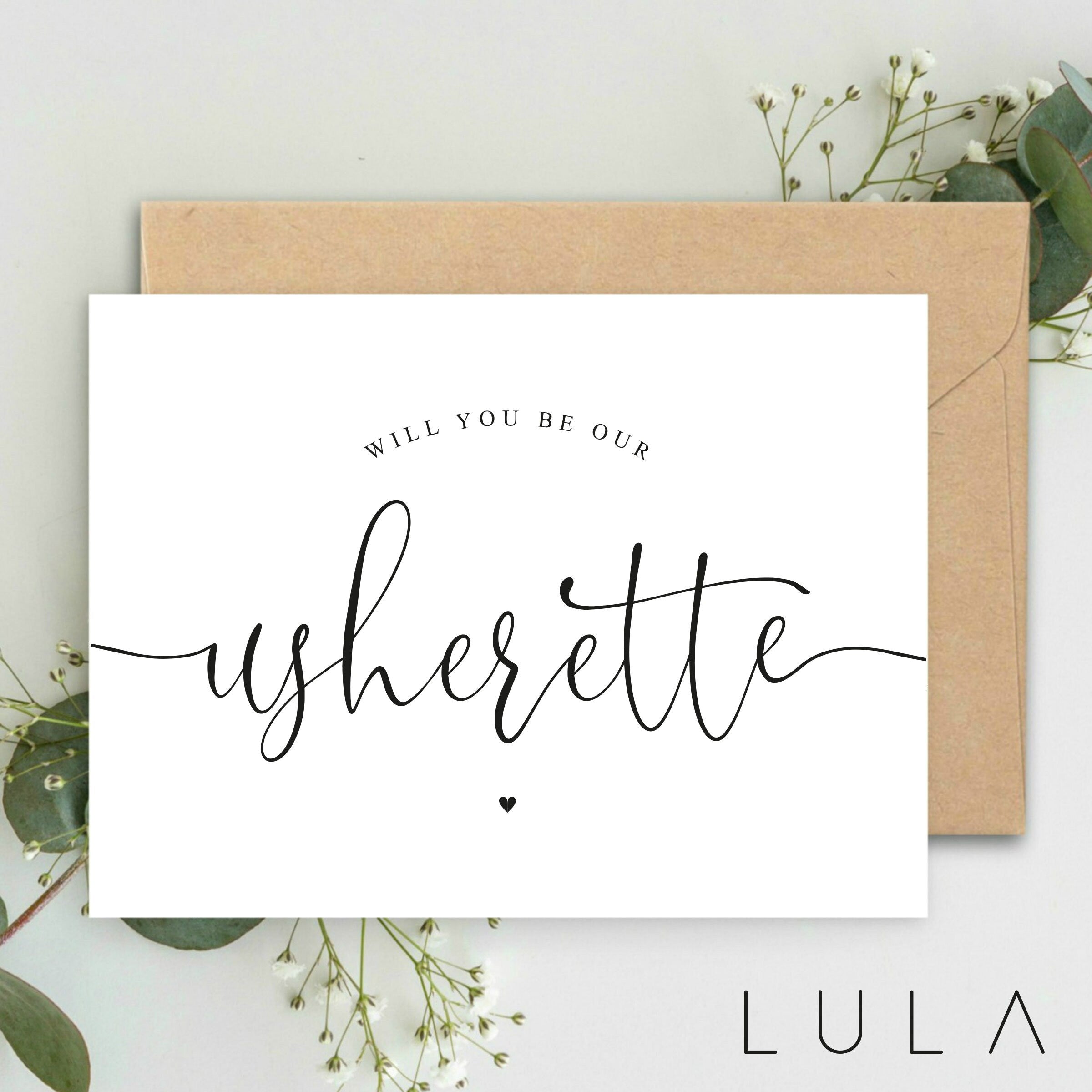 Will you be my Bridesmaid A5 Card & envelope, Bridal Party Card, Bridesmaid Card, Typography Card, Wedding Party Card, Card for Bridesmaid