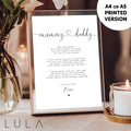 PERSONALISED Mummy and Daddy to be Poem from Bump or Twins A4 PRINT New Parents to be Christmas Gift Pregnancy Reveal Mummy & Daddy to be