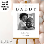 PERSONALISED Happy Birthday Daddy Sign PRINTED foamex Sign for Daddy's Birthday, Printed Sign to Daddy from Child Children