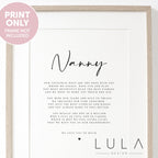 PERSONALISED Nanny Nannie Poem A4 A5 PRINT, Nanny Gift, Grandparent Poem, Nanny Nannie Christmas Gift to Nanny from Grandchild Grandchildren