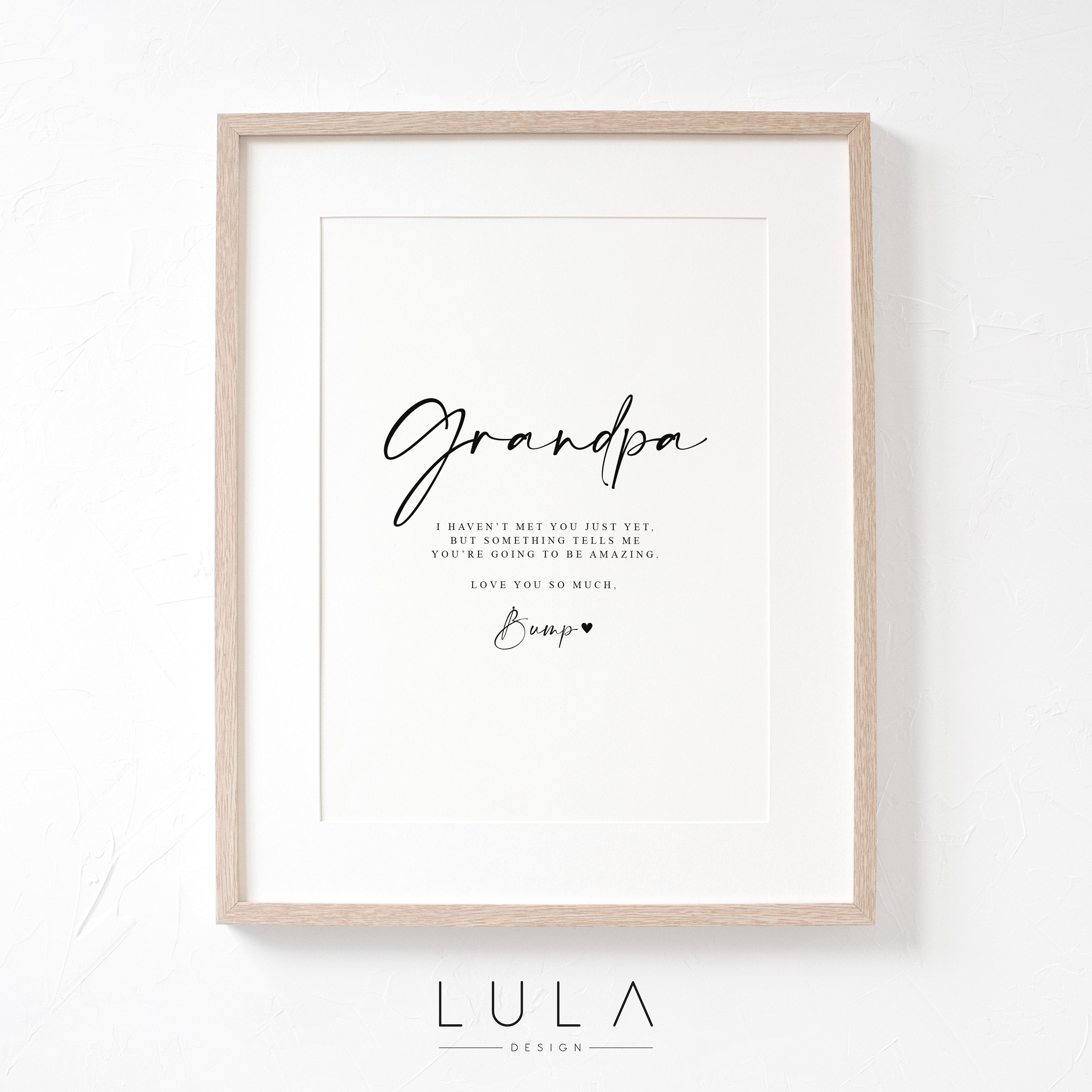 GRANDPA Love from Bump A4 A5 PRINT, Pregnancy Announcement, Pregnancy Reveal, Bump to Grandpa Gift, Grandpa, New Grandparent Announcement