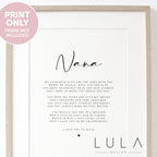 PERSONALISED NANA Poem A4 PRINT Nana Grandparent Poem Gift, Gift to Nana, Nana Christmas Gift, Present to Nana from Grandchild Grandchildren