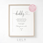 Personalised A4 Daddy Unframed Print from Child or Children, Daddy Birthday Daddy wishes they had, Fathers Day Gift for Daddy Child Children