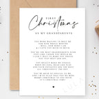 First Christmas as my grandparents from Baby Poem A5 Greeting Card with envelope, Grandparents first Christmas, Christmas Poem Card Baby