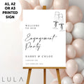 PERSONALISED A1 A2 or A3 Black and White Bow Welcome to our Engagement PRINTED Foamex Welcome Sign Elegant minimal sign decor