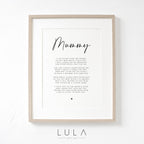 Personalised Mummy Poem A4 A5 PRINT- Mothers Day Gift, Gift for Mum, Mum Birthday Gift, A poem for Mummy Gift Mummy from Child Children