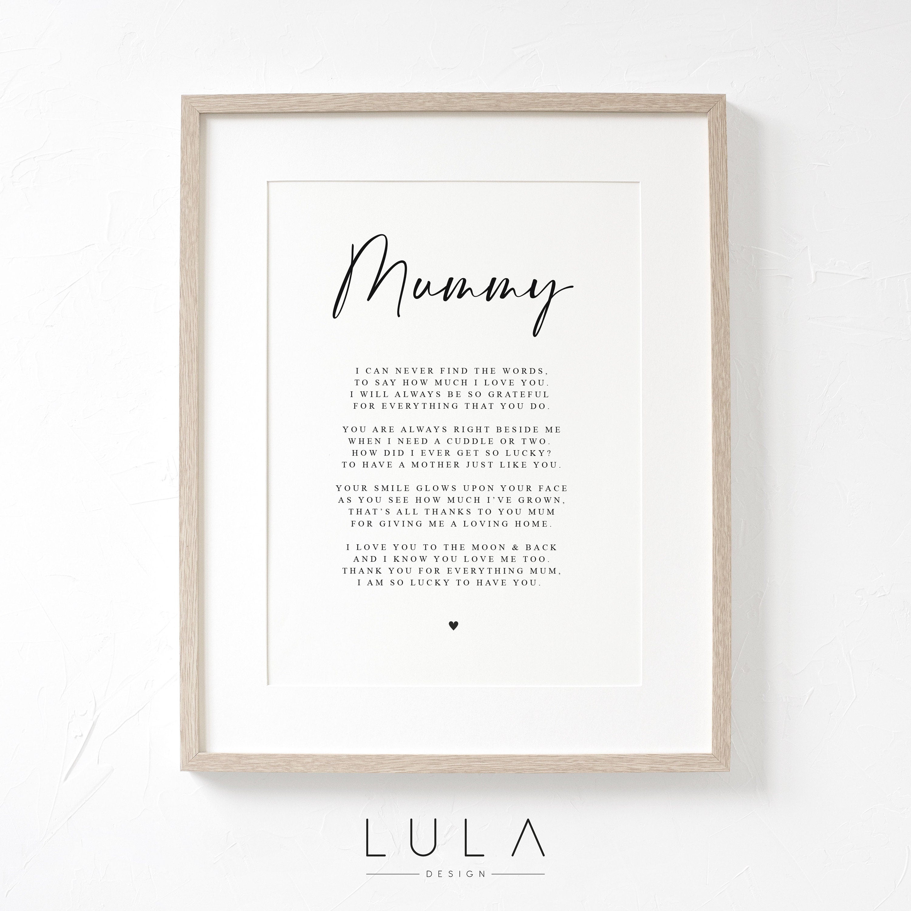 Personalised Mummy Poem A4 A5 PRINT- Mothers Day Gift, Gift for Mum, Mum Birthday Gift, A poem for Mummy Gift Mummy from Child Children
