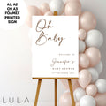 PERSONALISED Brown & White Beige Baby Shower Sign PRINTED Foamex Sign Baby Shower Welcome Sign Party Baby Baby Shower Sign A1 A2 A3