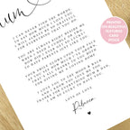 Mum and Dad Poem A4 or A5 PRINT - Gift Mum and Dad, Gift for Parents, Thank you Mum and Dad, Christmas Gift for Parents from children child