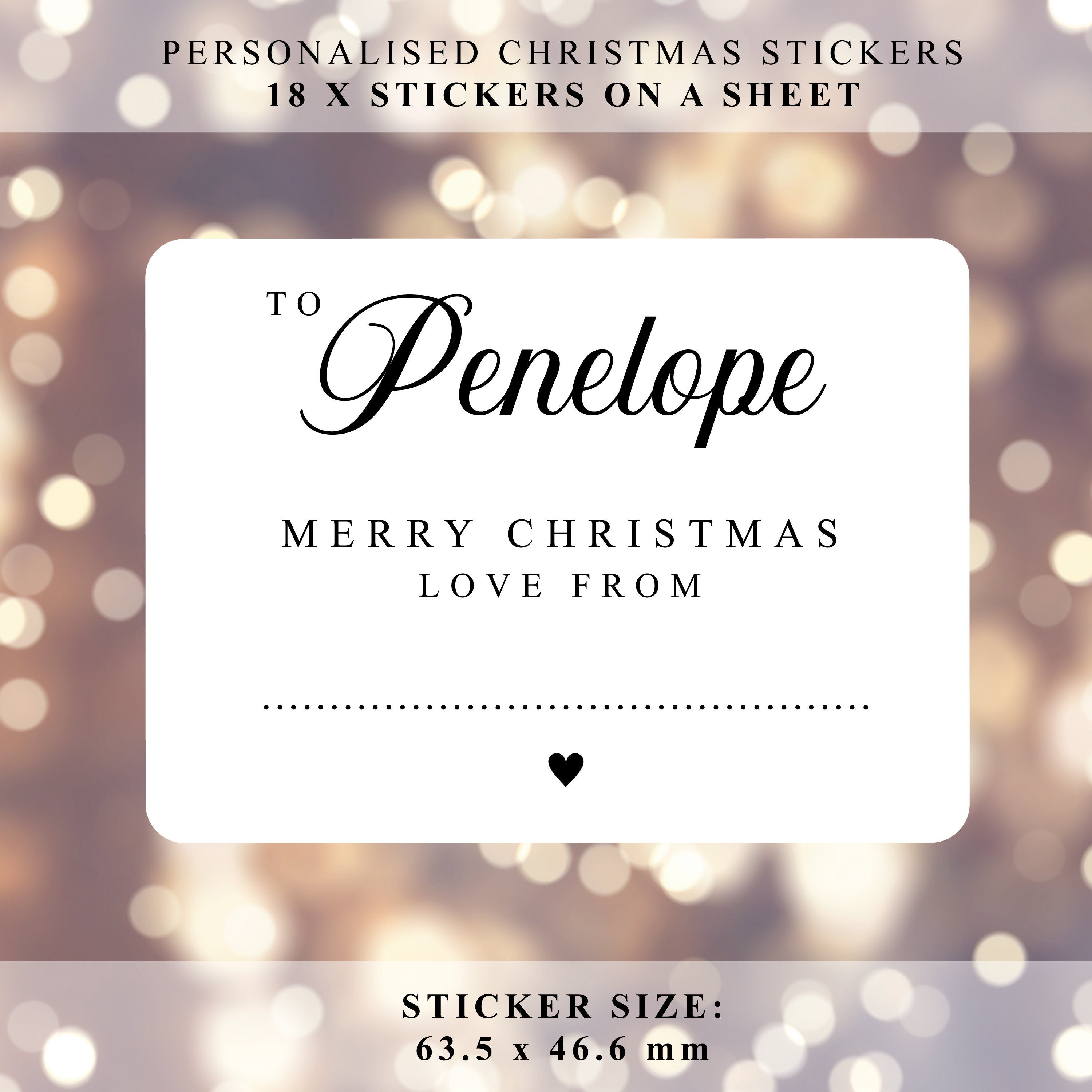 PERSONALISED 18 x To Name Merry Christmas from Family Mum Dad Santa Christmas Gift Sticker Christmas Labels Custom Name Present Gift Bag Tag