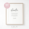 Auntie to be Poem Love from Bump PRINT A4 A5, Pregnancy Announcement, Bump to Auntie, Bump Gift, Surprise, Auntie Present, Pregnancy Reveal