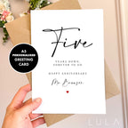 PERSONALISED One year Down, Forever to go A5 Card with envelope Valentines Card One Year Anniversary Card Valentines Gift 1 year Anniversary
