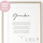 PERSONALISED Grandma Poem A4 A5 PRINT, Grandma Gift Grandparent Poem Christmas Gift, Present to Grandma from Grandchild Grandchildren