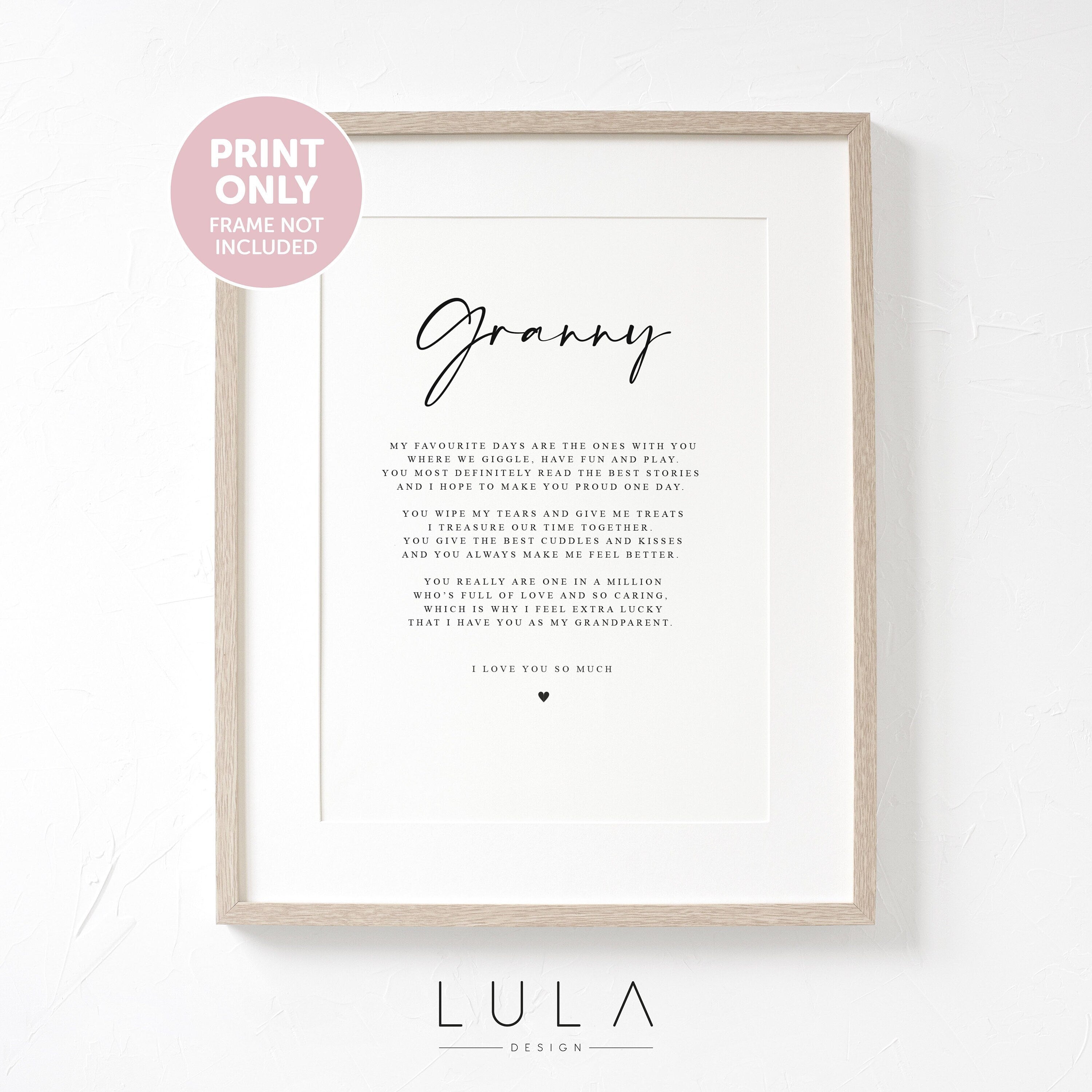 PERSONALISED GRANNY Poem A4 A5 PRINT, Granny Gift, Grandparent Poem, Gift for Granny, Christmas Gift Granny from Grandchild Grandchildren