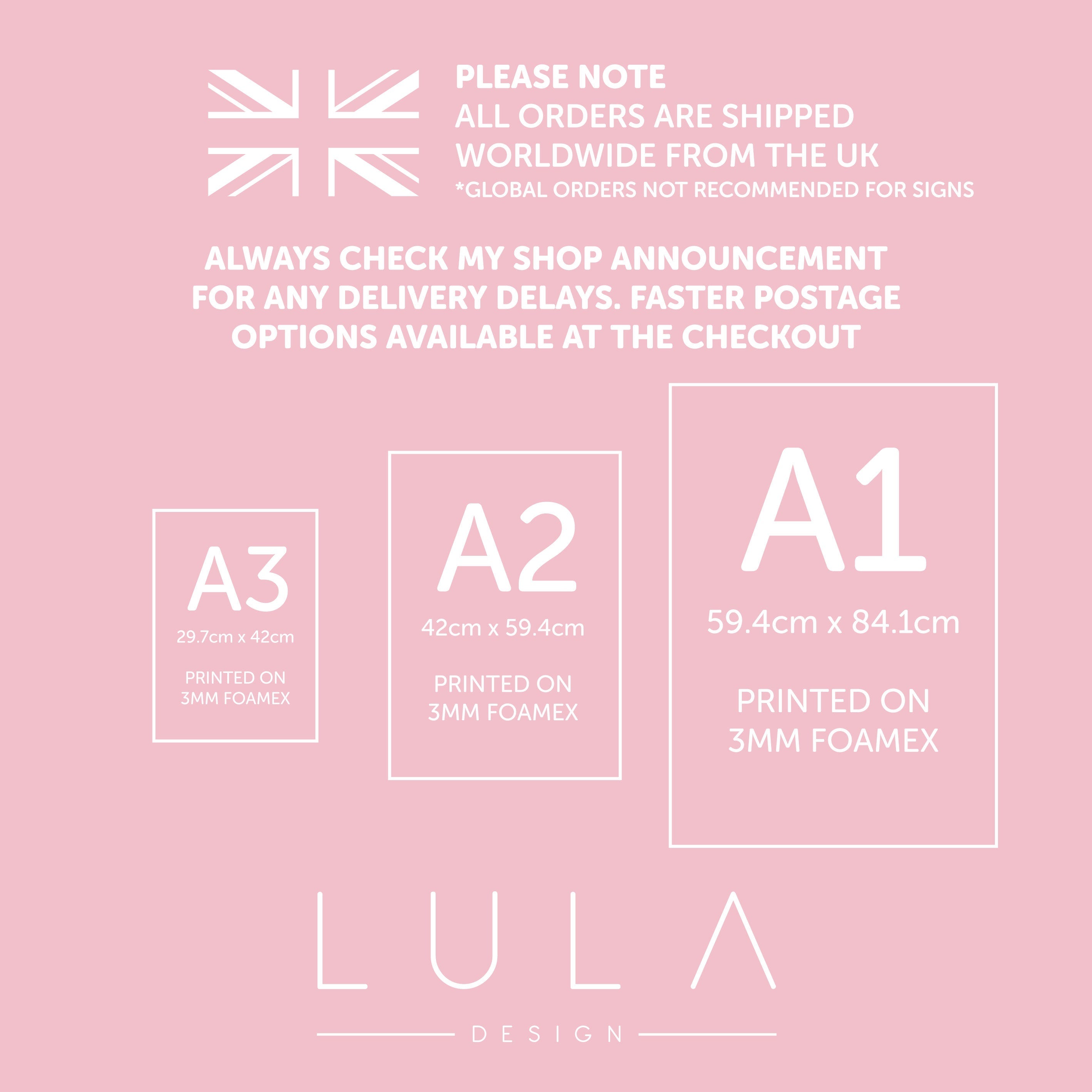 PERSONALISED Happy Birthday Daddy Sign PRINTED foamex Sign for Daddy's Birthday, Printed Sign to Daddy from Child Children