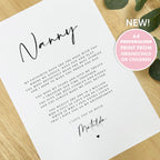 PERSONALISED Nanny Nannie Poem A4 A5 PRINT, Nanny Gift, Grandparent Poem, Nanny Nannie Christmas Gift to Nanny from Grandchild Grandchildren