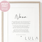 PERSONALISED NANA Poem A4 PRINT Nana Grandparent Poem Gift, Gift to Nana, Nana Christmas Gift, Present to Nana from Grandchild Grandchildren