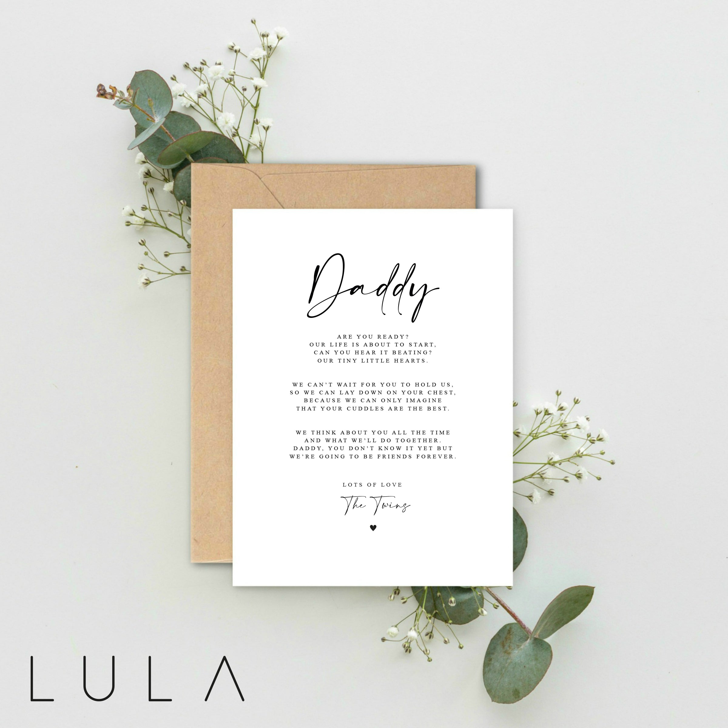 Daddy to be Poem Pregnancy Announcement, Dad Birthday A5 Card with envelope, Father's Day Card, Pregnancy Reveal, Daddy to be, To Daddy bump
