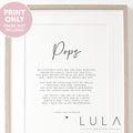 Personalised Pops Poem A4 A5 UNFRAMED PRINT, Pops Grandparent Poem, Pops Christmas Gift to Pops from Grandchild Grandchildren, Pops Birthday