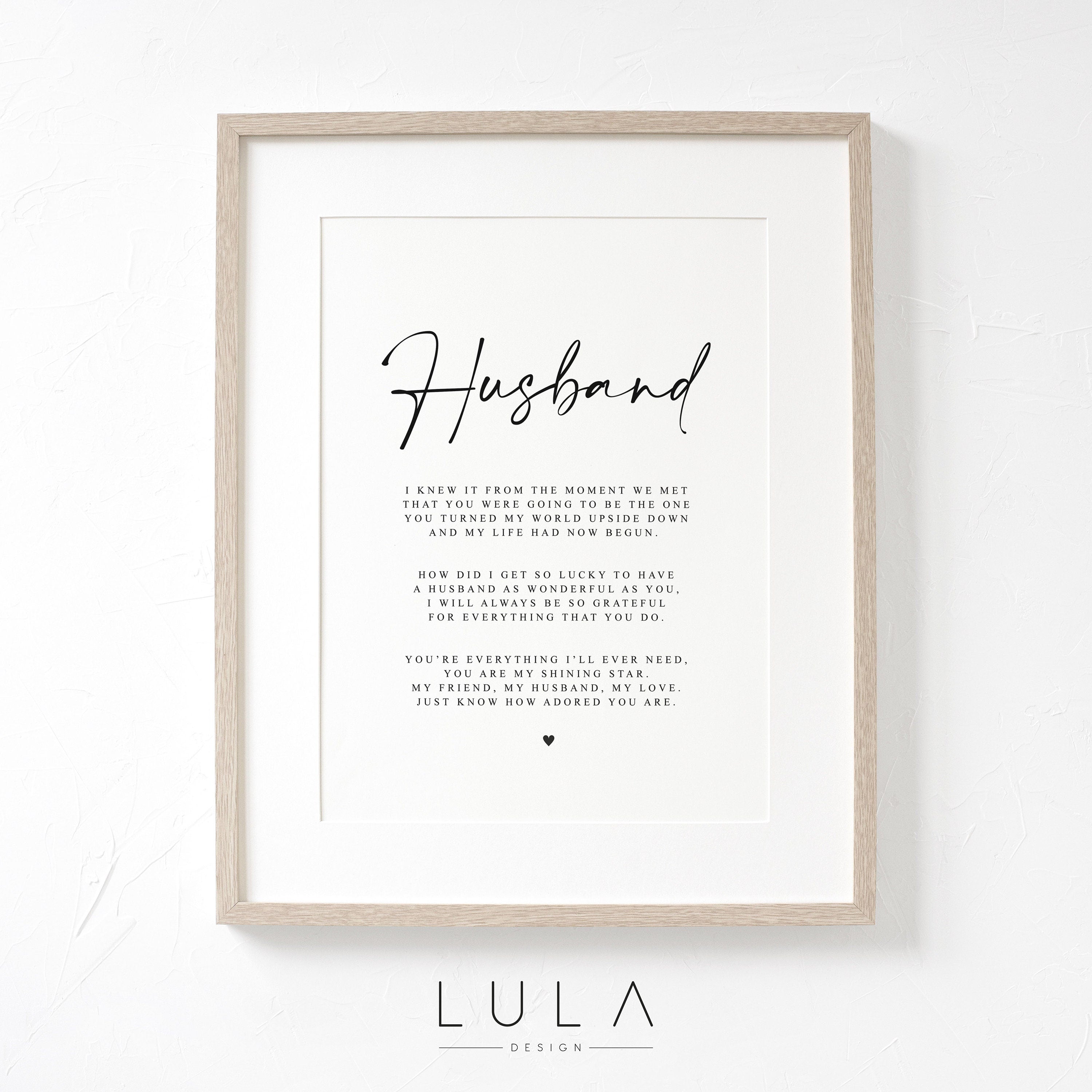 Personalised Husband Poem A4 Unframed PRINT Valentines Day Gift, Gift for Him Husband Birthday Gift Husband Anniversary Gift Husband Poem