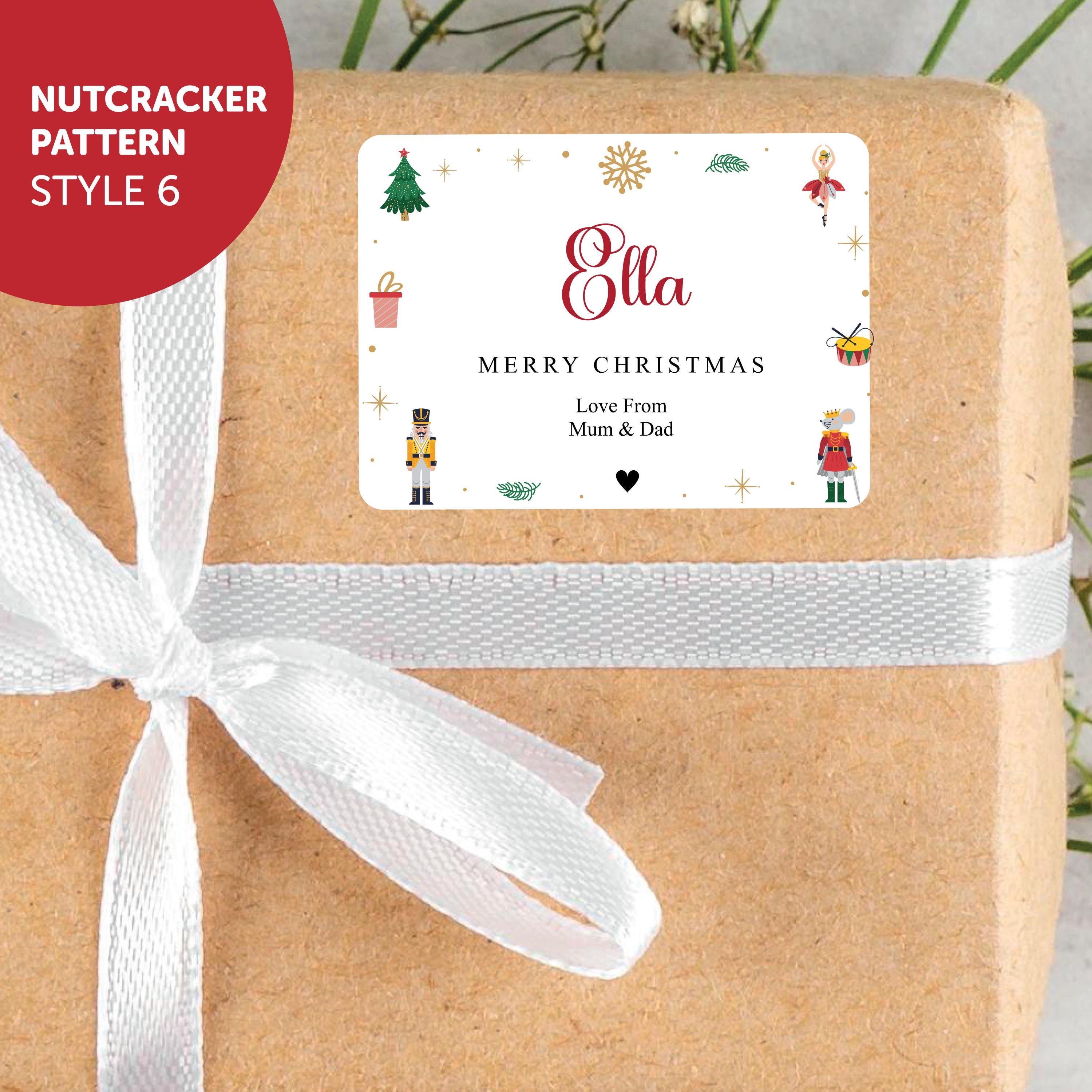 KIDS PERSONALISED 18 x Name Merry Christmas from Family Mum Dad Santa Christmas Sticker Gift Tags Xmas Labels Kids Name Present Gift Bag Tag