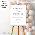 PERSONALISED A1 A2 or A3 Black and White Welcome to our Wedding PRINTED foamex Welcome Sign Elegant minimal wedding sign decor