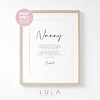 Nanny to be Poem from Bump A4 or A5 PRINT, Pregnancy Announcement, Nanny Poem Love Bump Gift, New Grandparent Announcement, Nanny to be
