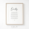 PERSONALISED Daddy Poem A4 A5 PRINT- Fathers Day Gift, Daddy Birthday Gift, A poem for Daddy, Fathers Day Christmas Gift for Daddy