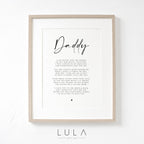 PERSONALISED Daddy Poem A4 A5 PRINT- Fathers Day Gift, Daddy Birthday Gift, A poem for Daddy, Fathers Day Christmas Gift for Daddy